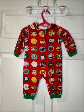 Harry Potter Pat-Pat Zip Outfit Footless All Over Print 3/6m